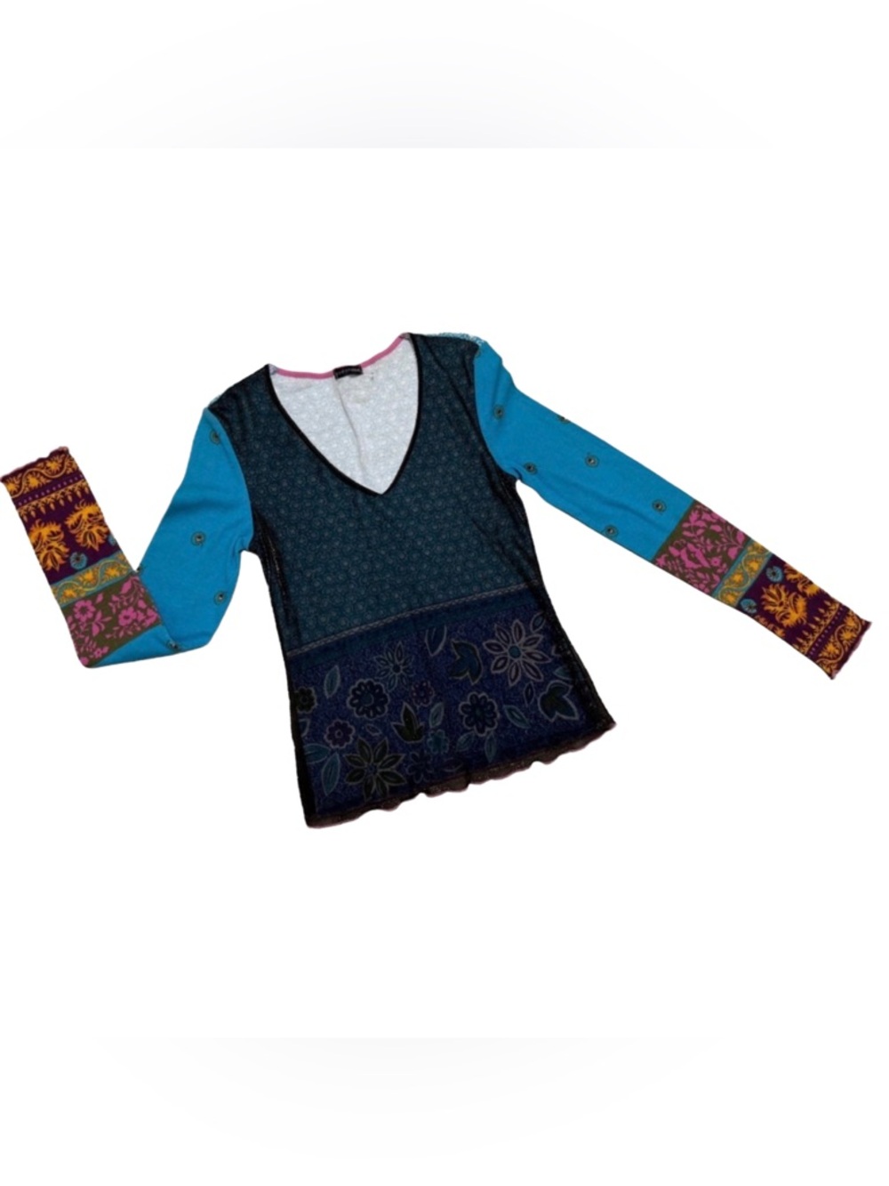 Y2K Cotton Micro Mesh Boho Cotton Long Sleeve